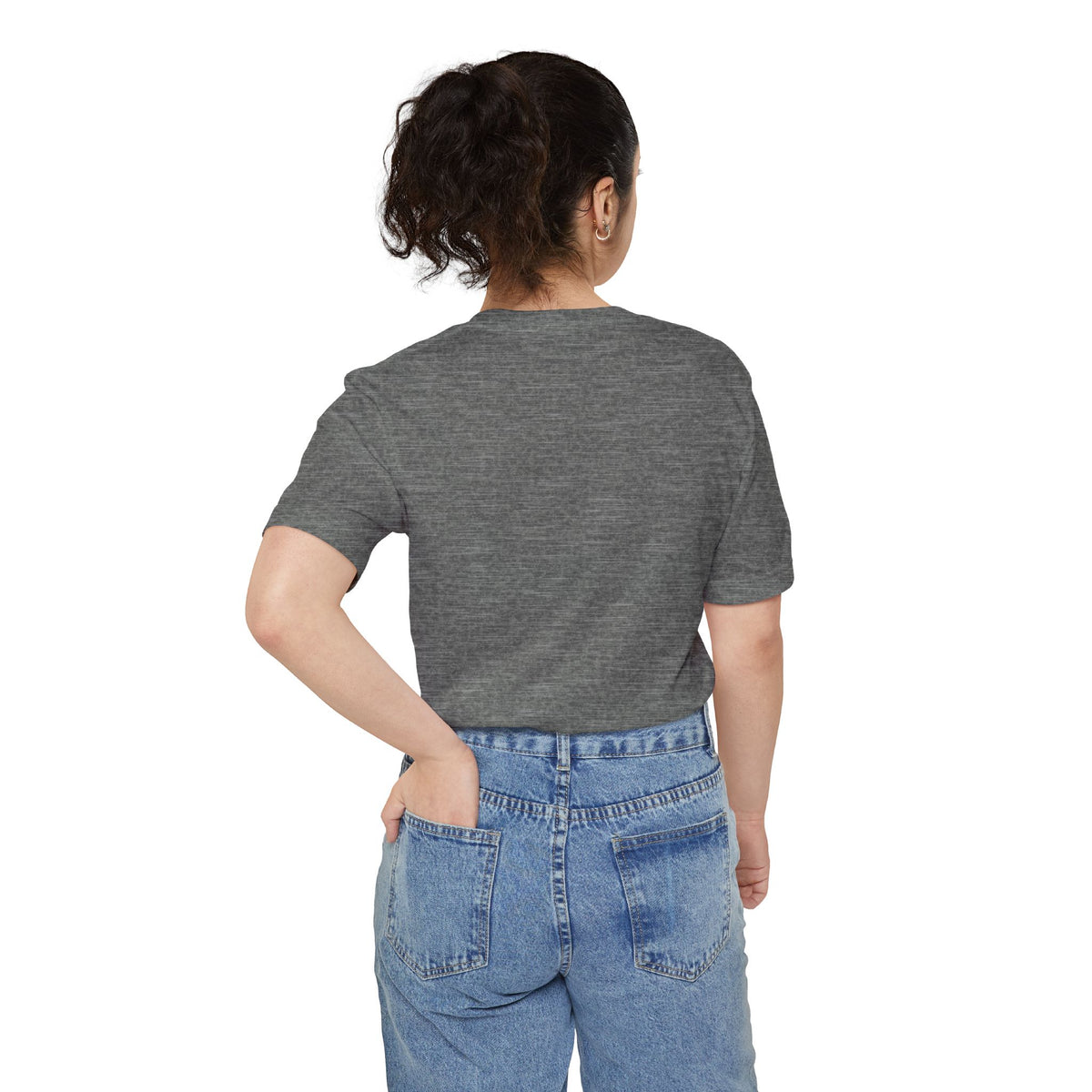Minimal Pocket T‑Shirt — Tiny Line Art Mushroom Pocket Tee