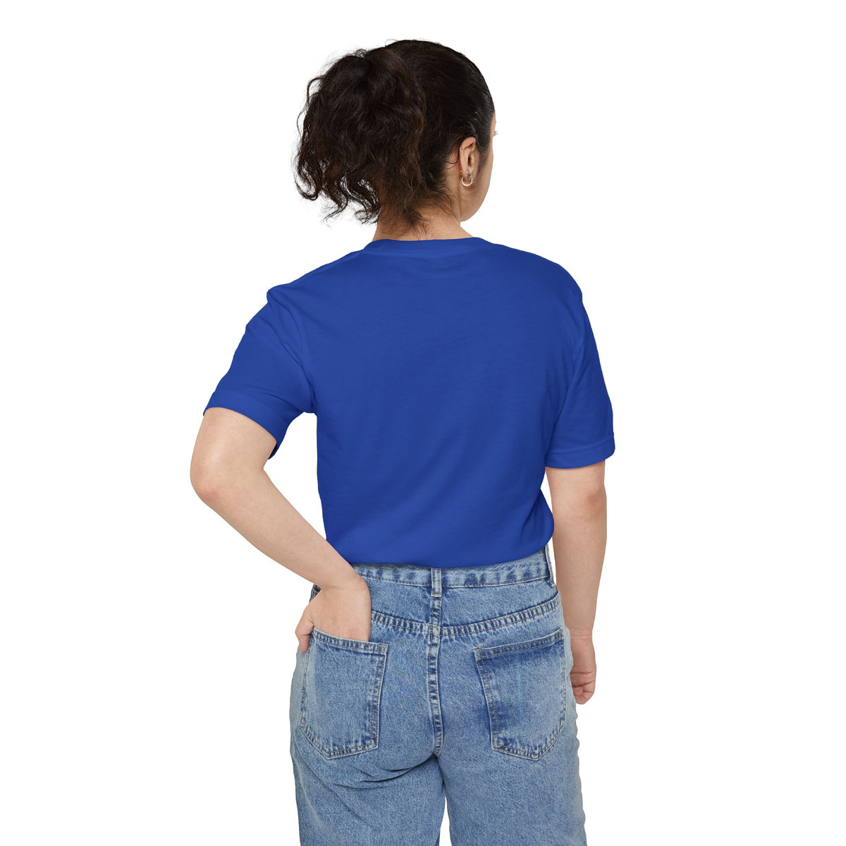 Minimal Pocket T‑Shirt — Tiny Line Art Mushroom Pocket Tee