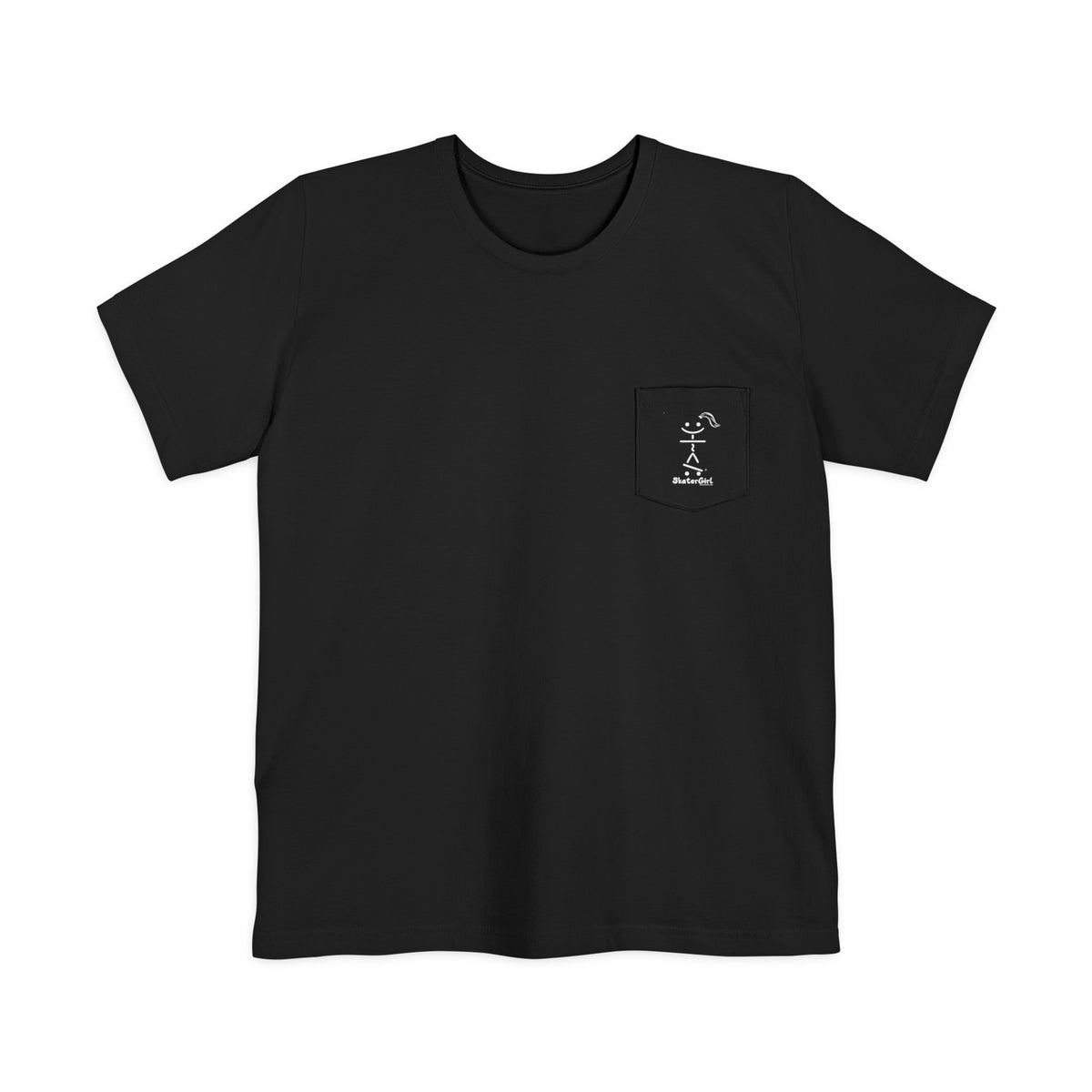 Minimal Pocket T‑Shirt — Tiny Line Art Mushroom Pocket Tee