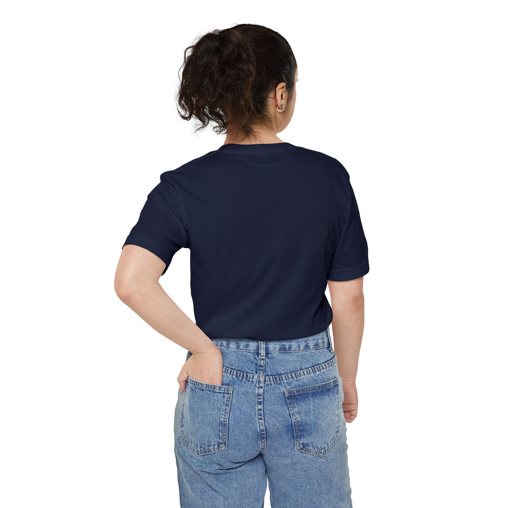 Minimal Pocket T‑Shirt — Tiny Line Art Mushroom Pocket Tee