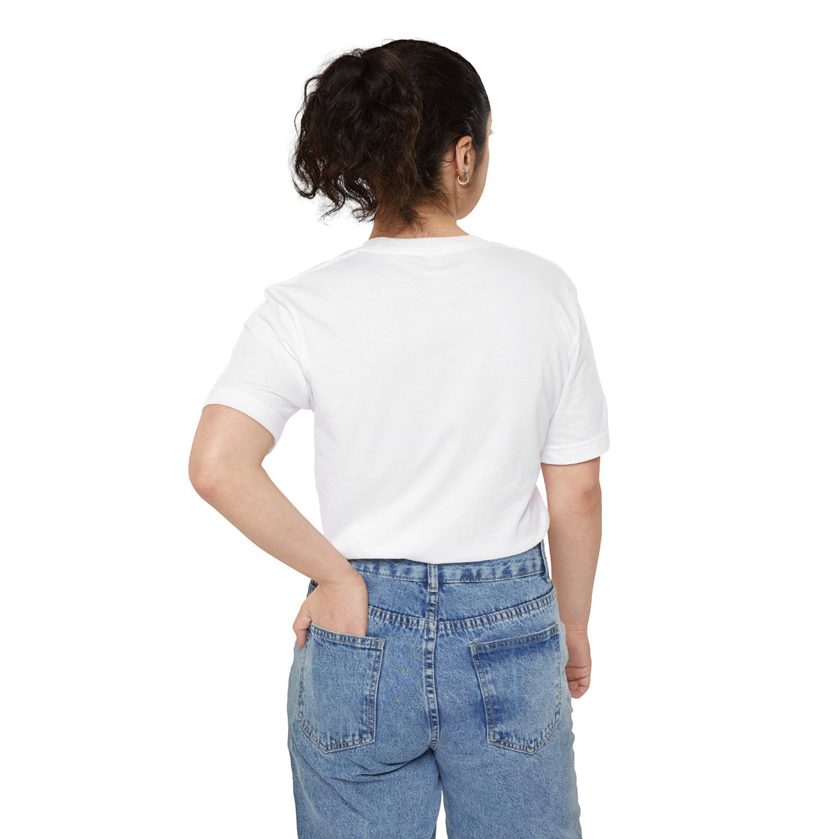 Minimal Pocket T‑Shirt — Tiny Line Art Mushroom Pocket Tee